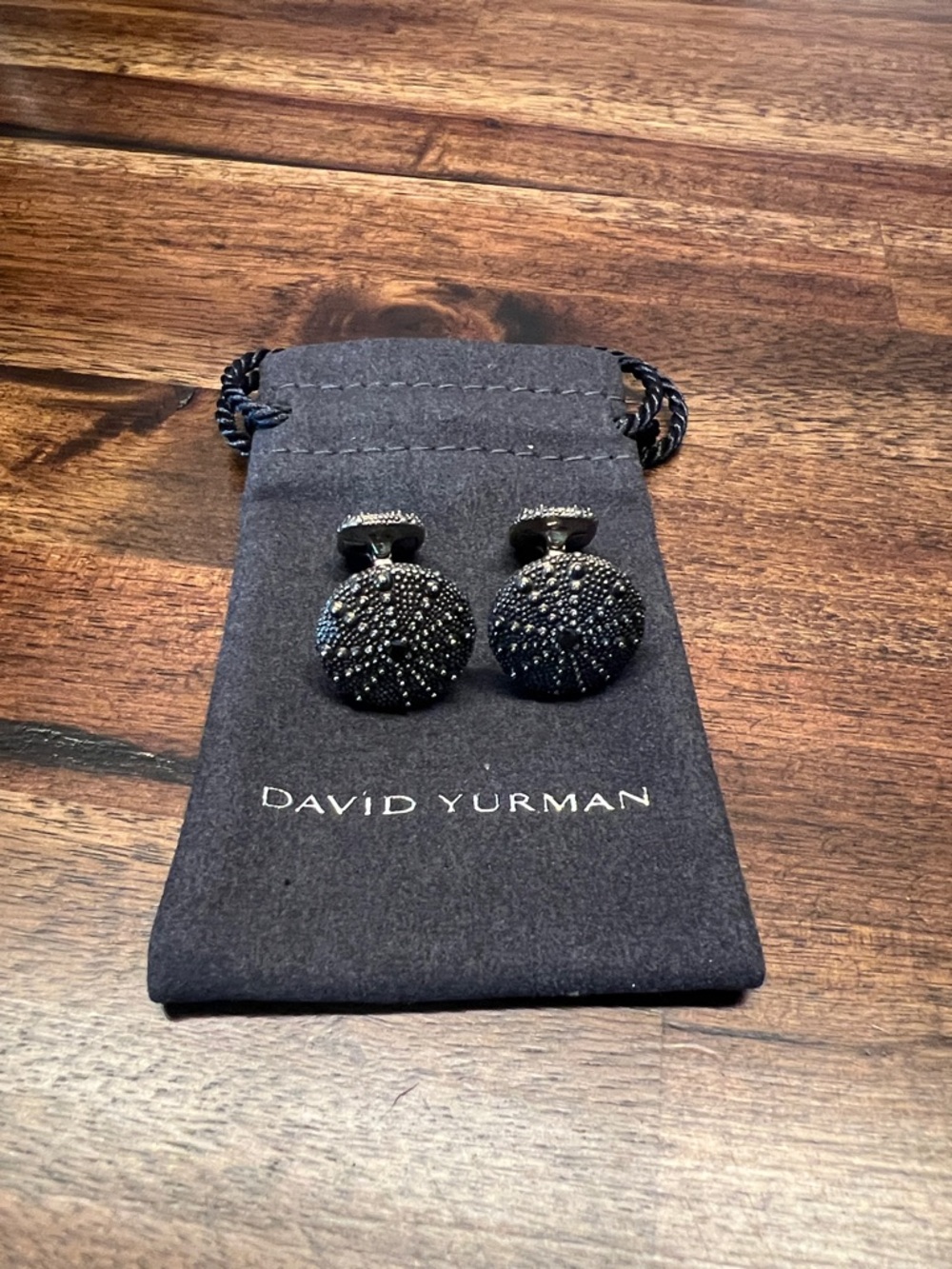 ULTRA RARE David Yurman Sea Urchin black diamond cufflinks